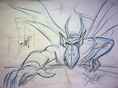 Gargoyles 1994 SIGNIERT DAN KUBAT handgezeichnet Walt Disney Fernsehen Figur Kunst - Bild 2 von 2