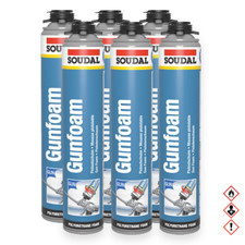 6x Soudal Bauschaum Soudafoam Gun Pistolenschaum Soudal Schaum  750ml