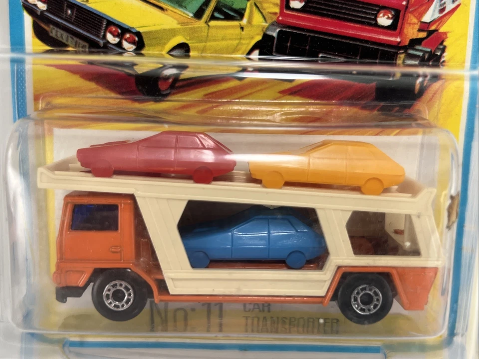 1970s Lesney SUPERFAST Matchbox Series No 11 ORANGE CAR TRANSPORTER Made England - Image 2 of 3