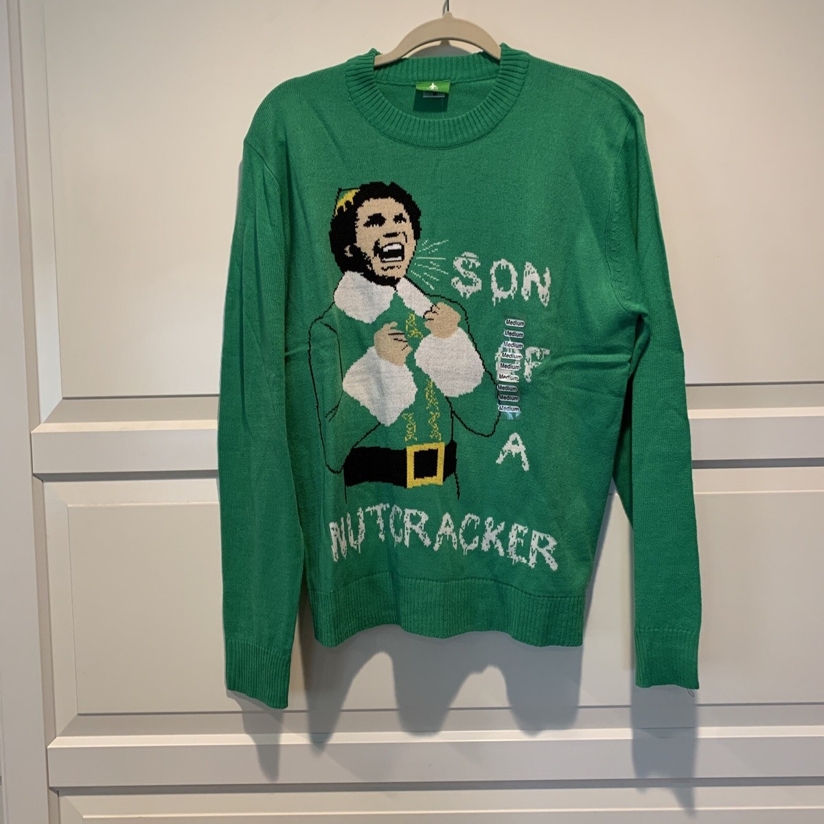 ELF The Movie “Son Of A Nutcracker” Ugly Chistmas Medium, New