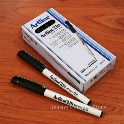 4Box Black Artline Pen 210, 0.6mm for Signing Drawing and Writing 12 PCs x 4Box