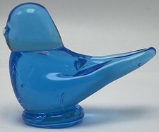 Blue Bird of Happiness Signed Ron Ray 1992 Art Glass Figurine Phoenix Studios