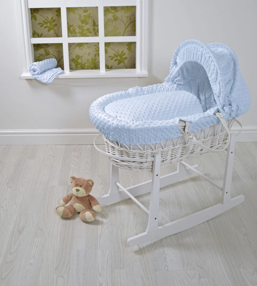 CUBIERTAS DE CESTA WICKER MOSES, JUEGO DE VESTIR DE REPUESTO, JUEGO DE ROPA DE CAMA, HECHO EN EL REINO UNIDO Foto 3 de 4