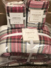 NEW Pottery Barn Teen Morgan Red Plaid Sherpa Full/Queen Comforter & Shams, Kids