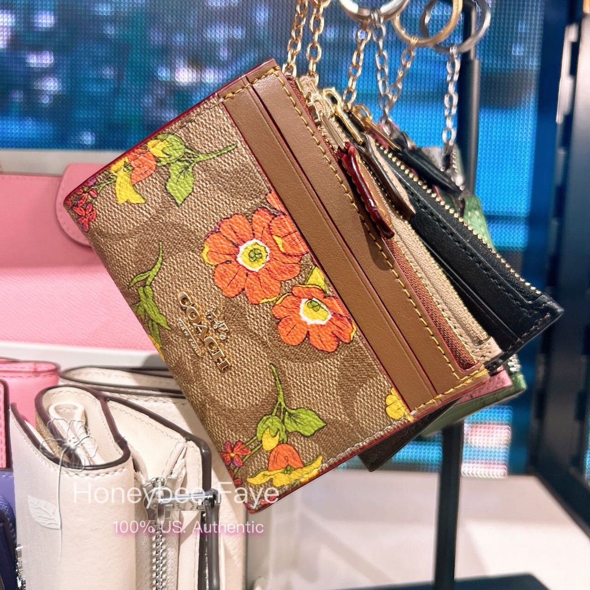 NWT Coach Mini Skinny Id Case With Checkerboard/Floral/Star NWT Coach Mini Skinny Id Case With Checkerboard/Floral/Star