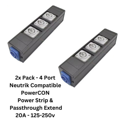 Neutrik Compatible PowerCon Power Strip Distro Quad Box Breakout