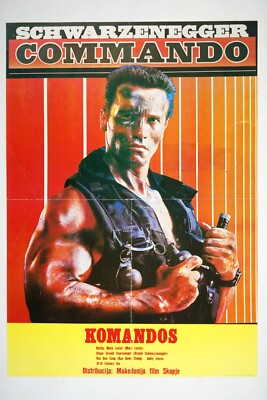 COMMANDO Original exYU movie poster 1985 ARNOLD SCHWARZENEGGER, RAE DAWN CHONG