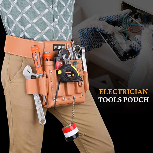 Leder Werkzeugtasche für Schreiner Werkzeugtasche für Elektriker Rahmen 4 Taschen - Bild 28 von 43