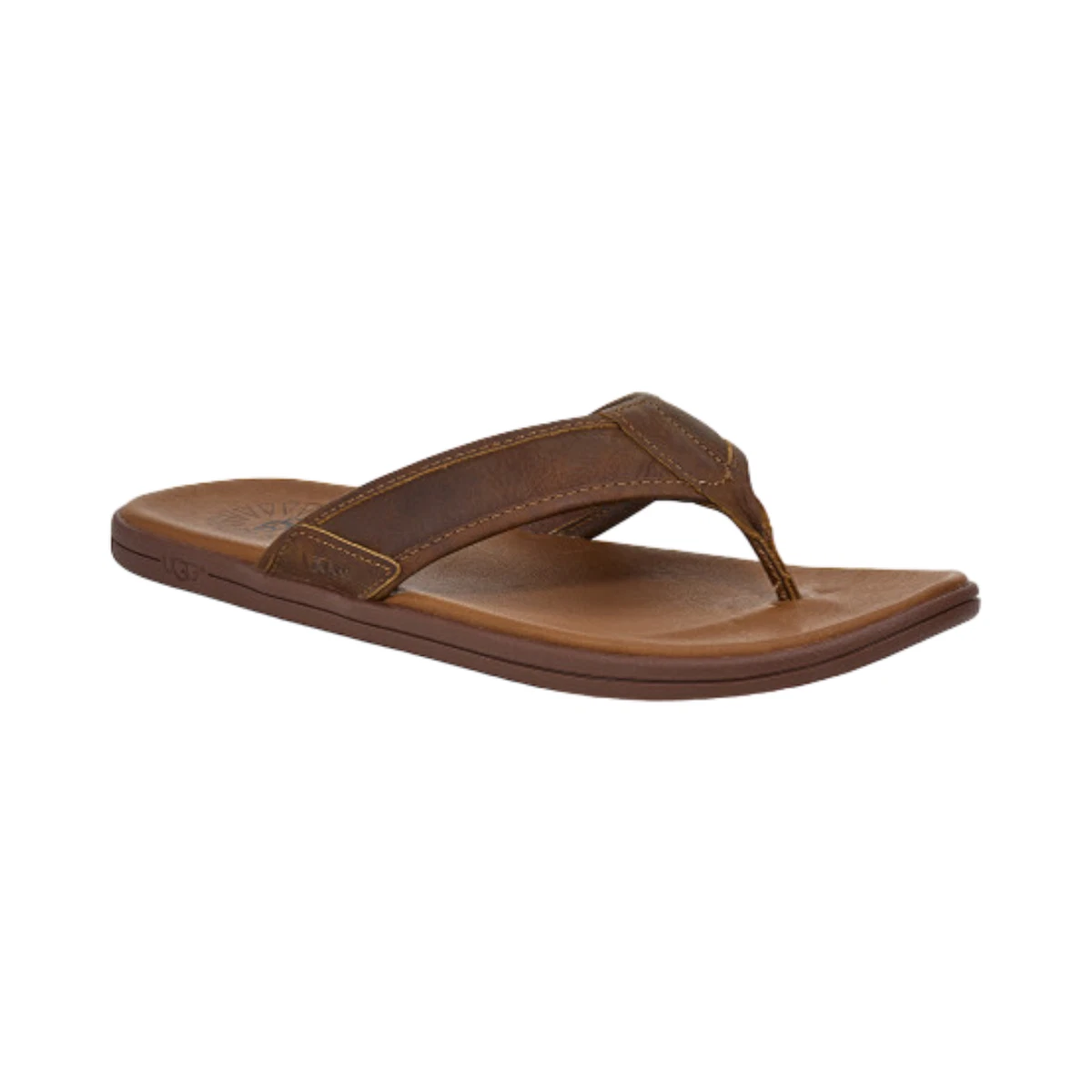 Mens UGG Seaside Flip Sandals Luggage Leather Size 10 M US
