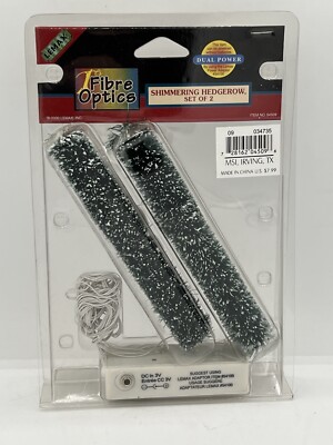 Lemax Shimmering Hedgerow Set Of 2 Fibre Optics 04509 Vintage Retired Christmas