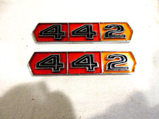 2-1966-67 Oldsmobile Cutlass 442 Front Fender Emblems 397387