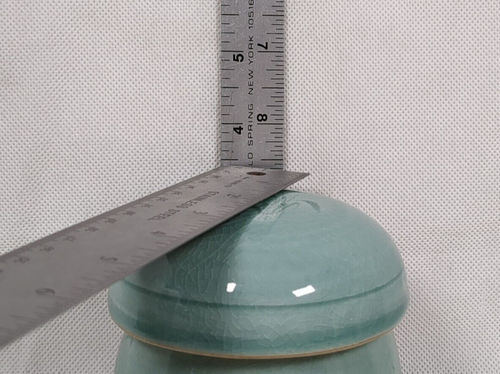 Juego De Colección De 2 Tazas De Té Oriental Celadon, Tapas, Infusores, Platillos Defecto Mordedura De Pulgas - Imagen 20 de 21