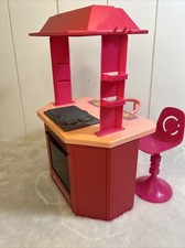 Vintage Arco Barbie Kitchen Playset Stove Bar Stool 1986 Incomplete