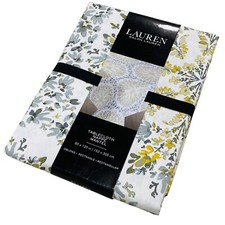 Ralph Lauren Watercolor Floral Medallion 60"x120" Oblong Cotton Tablecloth