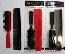  RANDOM COLORS  8" Brush  9" Comb Combo Set Hair Styling Brush -BR52