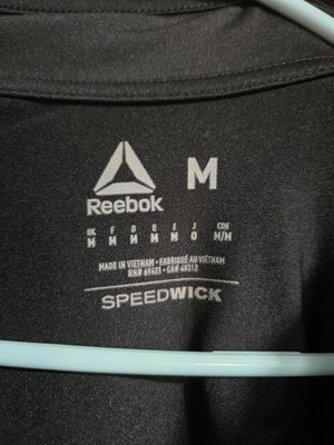 Reebok Speedwick Men's Black Long Sleeve Mock Neck 1/4 Zip Pullover Size M