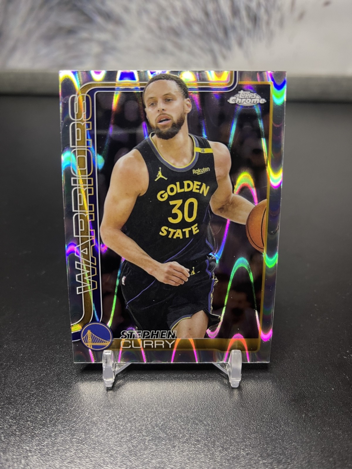 2025-26 Topps Chrome Stephen Curry RayWave Refractor #201 Warriors 🔥