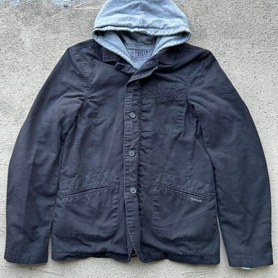 TRIPP NYC Men s 3-in-1 Jacket Hoodie Size M Black Gray Y2K Goth Punk
