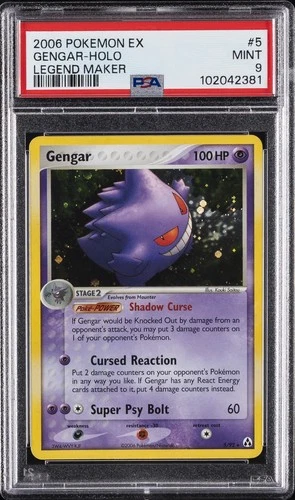2006 POKEMON EX LEGEND MAKER #5 GENGAR-HOLO PSA 9