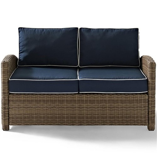 Crosley Furniture Bradenton 2 Piece Fabric Patio Sofa Set in Brown and ...