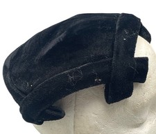 Vintage Hat Velvet cap hat Black retro 50 s-60 s Victorian Derby s black READ