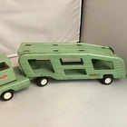 Vintage 1968 Mint Green Mini TONKA Car hauler With Trailer 19” Long