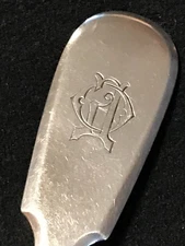 1891 ORIGINAL RUSSIAN SILVER 84 MONOGRAM CYPHER TEA STRAINER SPOON ROYAL ANTIQUE