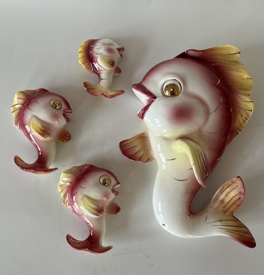 Lefton Japan 60419 Anthropomorphic Fish Family Set of 4