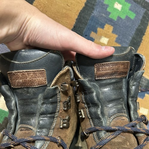 Stivali da trekking vintage Zamberlan in pelle marrone taglia 9 - Foto 9 di 10
