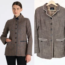 Katherine Hooker London Patmos Jacket Tweed Equestrian | Brown Cream | SZ 6