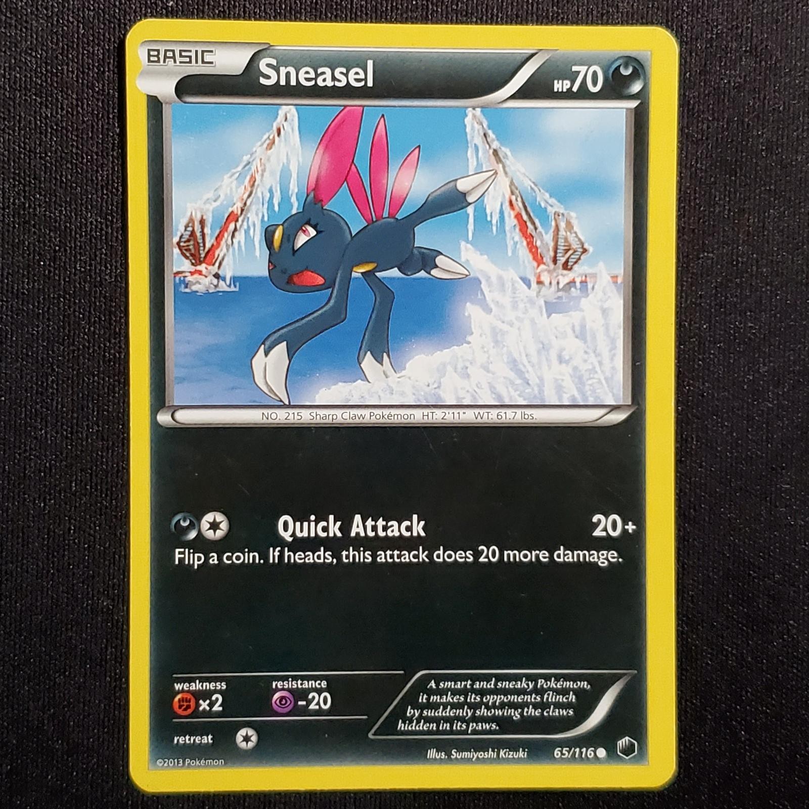 Sneasel 65/116 Common Plasma Freeze Pokemon Moderately Played