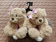 New NWT Wonder Nation Toddler Girls Tan Teddy Bear Slippers Size: 5/6