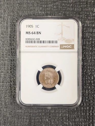 1905 MS 64 BN Indian Head Cent NGC 1c Penny Great Strike, Color, and Luster