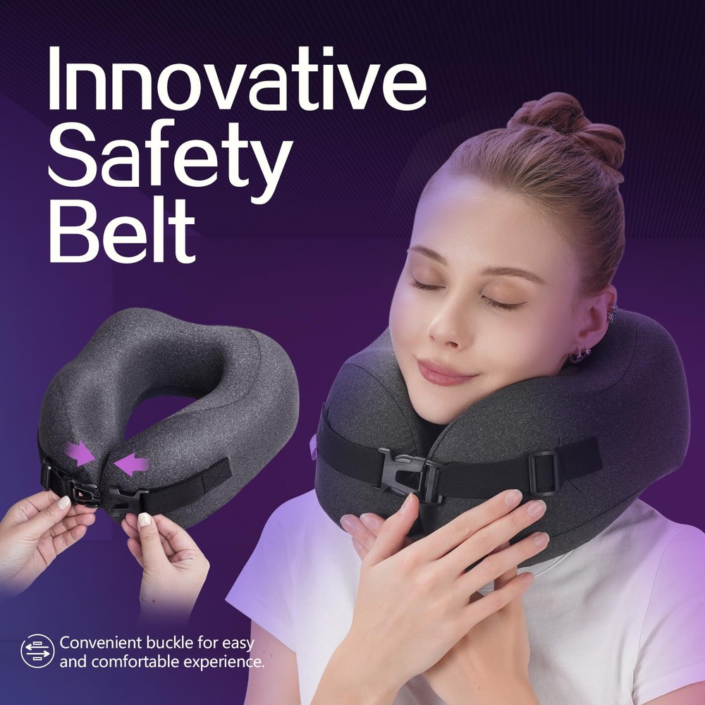 Travel Pillow Vac Compressed Memory Foam Neck Pillow Airplane,Comfortable,Nec...