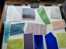 600g  Opaque Stained Glass Scrap Offcuts Cullet Suitable For Copper Foiling 