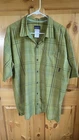 Patagonia Puckerware Shirt Mens XL Green Plaid Organic Cotton Crinkle Weave