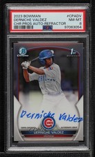 2023 Bowman Chrome Prospect Refractor 29/499 Derniche Valdez PSA 8 Auto 0nr3