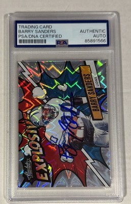 Barry Sanders Signed 2024 Absolute Explosive Case Hit SSP On Card Auto PSA Auth