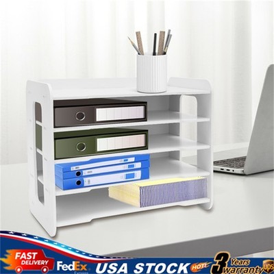 5 Tier Desktop Organizer Office Letter Document Storage Rack Book Paper Holder