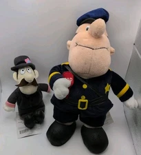 Lot Of 2 Vtg 1999 Frosty the Snowman Traffic Cop & Prof. Hinkle Plush Stuffins