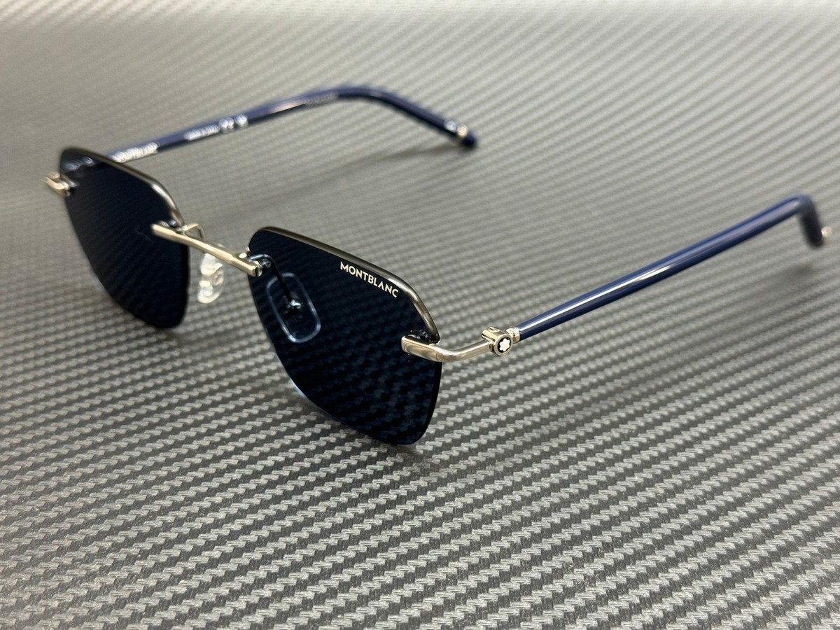 Mont Blanc Sunglasses MB0487SA Montblanc Rectangular Sunglasses 004 Transparent  main image 2
