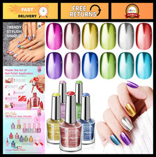 14 Pcs Chrome Metallic Holographic Nail Polis...