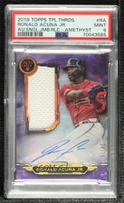 2019 Triple Threads Single Jumbo Relics Amethyst /75 Ronald Acuna Jr PSA 9 Auto