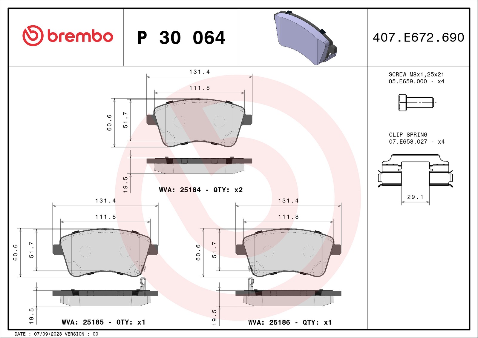 Für BREMBO P 30 064 Brake Pad Set, Disc Brake - Bild 5