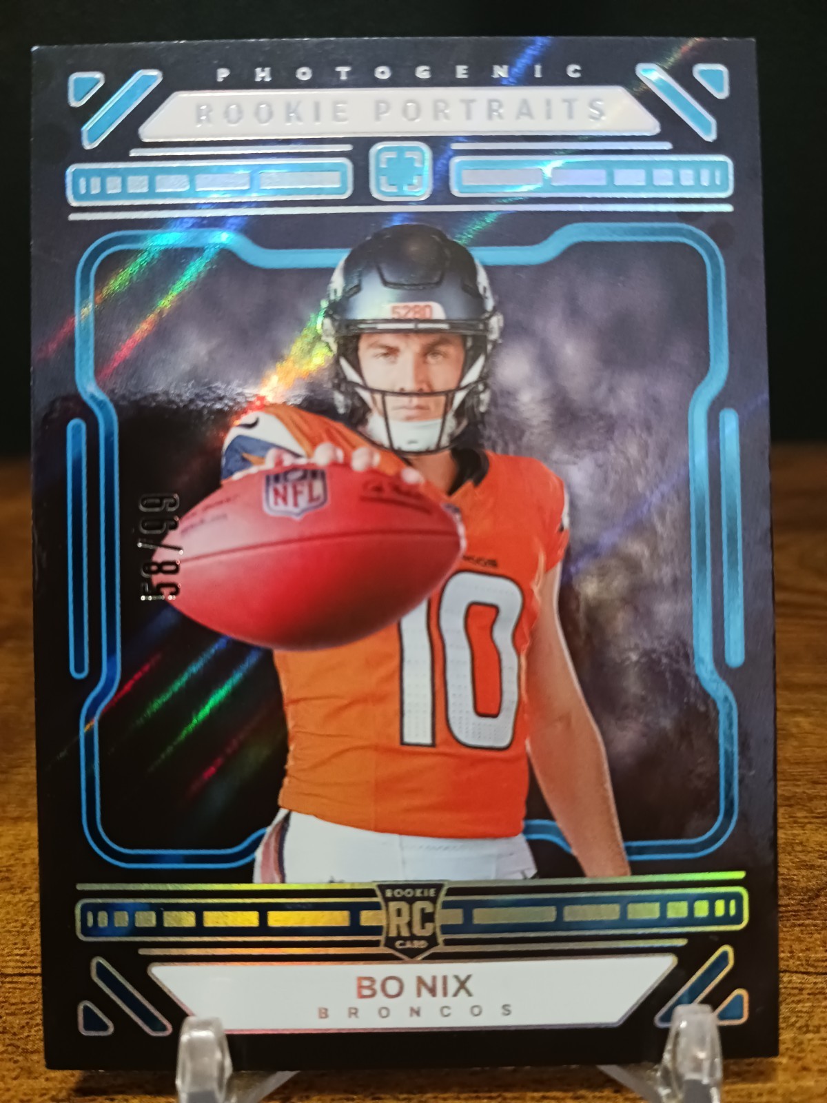 2024 Panini Photogenic - Rookie Portrait Bo Nix #196 Blue /99 (RC)