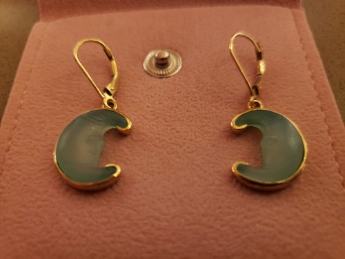 CERTIFIED LIMITED EDITION BLUE CHALCENDONY HARMONY MOON GLENN LEHRER EARRINGS - Picture 1 of 4