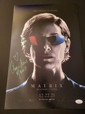 CARRIE ANN MOSS SIGNED THE MATRIX 12X18 PHOTO W/PROOF JSA AUTHENTICATED