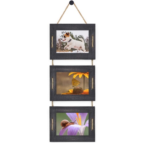 Cornici Portafoto da Appendere 5x7 Collage Decorazione da Parete, Cornici Foto 3 Aperture 5x7 con... - Foto 8 di 8