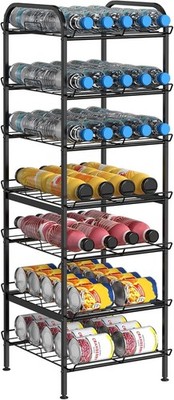 7 Tier Freestanding Water Bottle Organizer Storage Rack Stand Shelf Heavy Duty
