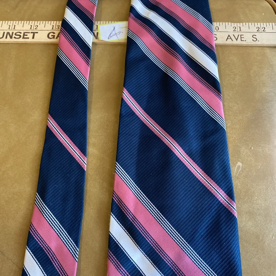 Corbata Sears Vintage Poliéster Rosa/Azul Marino Negrita Disco60’s 70’s Rockabilly Cool Foto 3 de 4